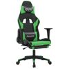 Silla Gaming Con Reposapiés Cuero Sintético Negro Verde