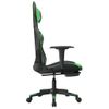 Silla Gaming Con Reposapiés Cuero Sintético Negro Verde