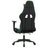 Silla Gaming Con Reposapiés Cuero Sintético Negro Verde