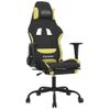 Silla Gaming Con Reposapiés Tela Verde Claro Y Negro