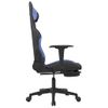 Silla Gaming Con Reposapiés Tela Negro Y Azul