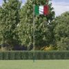 Mástil Y Bandera De Italia Aluminio 6,23 M