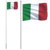 Mástil Y Bandera De Italia Aluminio 6,23 M