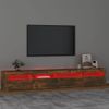 Mueble De Tv Con Luces Led Color Roble Ahumado 240x35x40 Cm