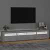 Mueble De Tv Con Luces Led Gris Hormigón 210x35x40 Cm