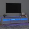 Mueble De Tv Con Luces Led Gris Sonoma 195x35x40 Cm