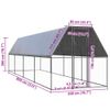 Jaula Gallinero De Exterior De Acero Galvanizado 2x8x2 M