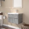 Mueble De Baño Con Lavabo Madera Contrachapada Gris Sonoma