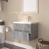 Mueble De Baño Con Lavabo Madera Contrachapada Gris Sonoma