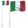 Mástil Y Bandera De Italia Aluminio 5,55 M