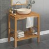 Mueble Tocador Madera Teca Maciza Con Lavabo De Mármol Crema