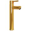 Lavabo Grifo Tapón Pulsador Cristal Templado Esmerilado Dorado