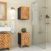 Mueble De Baño De Pared Madera Maciza Mango Marrón Y Negro