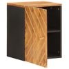 Mueble De Baño De Pared Madera Maciza Mango Marrón Y Negro