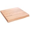 Encimera Baño Madera Maciza Tratada Marrón Claro 40x40x(2-4) Cm