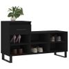 Mueble Zapatero Madera Contrachapada Negro 102x36x60 Cm