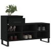 Mueble Zapatero Madera Contrachapada Negro 102x36x60 Cm