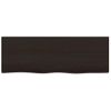 Encimera Baño Madera Maciza Tratada Marrón Oscuro 80x30x(2-4)cm