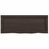 Encimera Baño Madera Maciza Tratada Marrón Oscuro 80x30x(2-4)cm