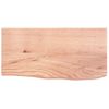 Encimera Baño Madera Maciza Tratada Marrón Claro 60x30x(2-4) Cm