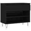 Mueble Zapatero Madera Contrachapada Negro 70x36x60 Cm