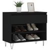 Mueble Zapatero Madera Contrachapada Negro 70x36x60 Cm