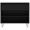 Mueble Zapatero Madera Contrachapada Negro 70x36x60 Cm