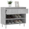 Mueble Zapatero Madera Contrachapada Gris Hormigón 70x36x60 Cm