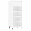 Mueble Zapatero Madera Contrachapada Blanco Brillo 40x36x105 Cm