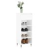 Mueble Zapatero Madera Contrachapada Blanco Brillo 40x36x105 Cm