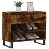 Mueble Zapatero Madera Contrachapada Roble Ahumado 70x36x60 Cm