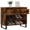 Mueble Zapatero Madera Contrachapada Roble Ahumado 70x36x60 Cm