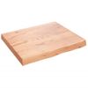 Encimera Baño Madera Maciza Tratada Marrón Claro 60x50x(2-6) Cm