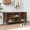 Mueble Zapatero Madera Contrachapada Roble Ahumado 100x35x50 Cm