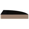 Estante Flotante De Esquina Mdf Negro Brillo 25x25x3,8 Cm