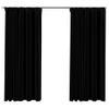 Cortinas Opacas Con Ganchos Look De Lino 2 Pzas Negro 140x175cm