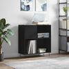 Mueble Para Discos Madera Contrachapada Negro 84,5x38x89 Cm