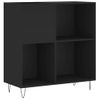 Mueble Para Discos Madera Contrachapada Negro 84,5x38x89 Cm