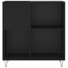 Mueble Para Discos Madera Contrachapada Negro 84,5x38x89 Cm