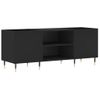 Mueble Para Discos Madera Contrachapada Negro 121x38x48 Cm