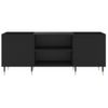 Mueble Para Discos Madera Contrachapada Negro 121x38x48 Cm