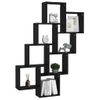 Estante Cubo De Pared Madera Contrachapada Negro 90x15x119 Cm