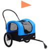 Remolque De Bicicleta Para Mascotas Cochecito 2 En 1 Azul Negro