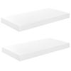 Estante Flotante De Pared 2 Uds Mdf Blanco Brillo 50x23x3,8 Cm