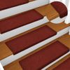 Alfombrilla De Escaleras 15 Uds Tela Punzonada Rojo 65x21x4 Cm