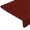 Alfombrilla De Escaleras 15 Uds Tela Punzonada Rojo 65x21x4 Cm