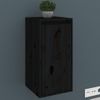 Armario De Pared De Madera Maciza De Pino Negro 30x30x60 Cm