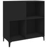 Mueble Para Discos Madera Contrachapada Negro 84,5x38x89 Cm