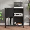 Mueble Para Discos Madera Contrachapada Negro 84,5x38x89 Cm