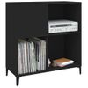 Mueble Para Discos Madera Contrachapada Negro 84,5x38x89 Cm